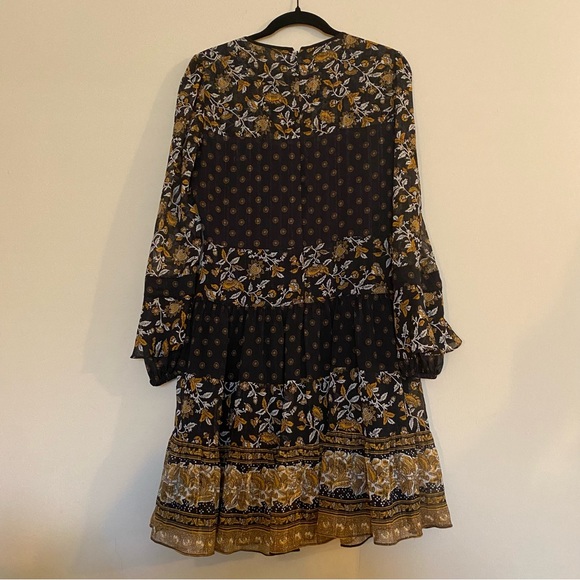 MICHAEL Michael Kors Botanical Print Georgette Pleated Dress M - Picture 3 of 8